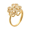 Flower Rotatable Finger Ring for Women RJEW-U035-01G-01-4