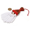 Christmas Handmade Woven Macrame Cotton Thread Santa Claus Pendant Decorations HJEW-JM02455-03-3