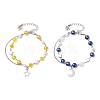 2Pcs Glass & Acrylic Beads Charm Bracelets BJEW-JB11411-2