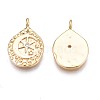 Brass Micro Pave Clear Cubic Zirconia Pendants KK-N232-246-2