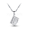 SHEGRACE Stylish Rhodium Plated 925 Sterling Silver Book with Word Pendant Necklace JN248A-1