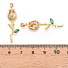 Brass Micro Pave Cubic Zirconia Pendants KK-N254-221G-3