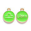 Alloy Enamel Pendants ENAM-S124-01A-06K-1