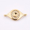 Brass Micro Pave Cubic Zirconia Links ZIRC-E149-11G-1