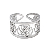 304 Stainless Steel Open Cuff Ring for Women RJEW-I102-01P-2