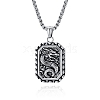 Retro Chinese Style Dragon-Shaped Titanium Steel Pendant Box Chain Necklaces PW-WGA2FFF-01-1