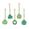 Saint Patrick's Day Clover Alloy Enamel Pendant Decoration HJEW-JM02686-1