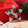 Christmas Theme Zinc Alloy Rhinestone Brooches for Backpack Clothes LK8386-2-1