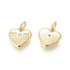 Golden Plated Brass Charms ZIRC-L087-041G-2