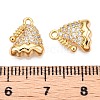 Christmas Theme Brass Pave Clear Cubic Zirconia Charms KK-T073-05G-3