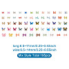 1 Box 195Pcs 21 Colors 3D Butterfly Resin Cabochons MRMJ-PJ0001-04-6