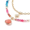 Teardrop Natural Agate Beads & White Jade Pendant Necklace Sets NJEW-JN04093-6