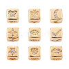 9Pcs 9 Style Brass Micro Pave Cubic Zirconia European Beads ZIRC-PJ0001-05-9