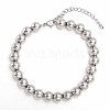 Non-Tarnish Simple Fashion Round Stainless Steel Beaded Bracelets for Women UG2742-3-1