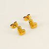 Chunk Letter 304 Stainless Steel Stud Earrings for Women EJEW-G386-01L-G-1