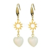 2 Pair 2 Style Opalite Heart Dangle Earrings EJEW-JE05463-2