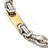 304 Stainless Steel Barrel Byzantine Chain Bracelets BJEW-B078-133GP-2