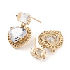 Brass with Glass Dangle Stud Earrings EJEW-Q800-13KCG-2