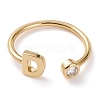 Brass Micro Pave Clear Cubic Zirconia Cuff Rings RJEW-J074-01G-D-1