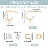 CREATCABIN 18Pcs Brass Round Stud Earrings Findings DIY-CN0002-91-2