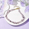 Natural Lilac Jade Anklets AJEW-AN00592-06-2