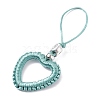 Heart Braided Nylon Cord Mobile Accessories HJEW-JM00607-5