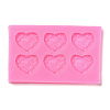 DIY Heart Patterns Cookie Food Grade Silicone Fondant Molds DIY-F072-14-1