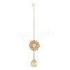 Glass Flower Hanging Suncatchers HJEW-P018-F01-1