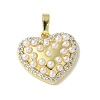 Brass Micro Pave Cubic Zirconia Pendants KK-P290-07A-G-1