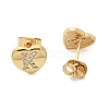 Rack Plating Brass Micro Pave Clear Cubic Zirconia Stud Earrings EJEW-K299-01G-K-4