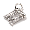 Initial Letter Brass with Cubic Zirconia Charms KK-Q814-26M-P-2