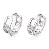 Brass Micro Pave Clear Cubic Zirconia Hoop Earrings EJEW-C121-16P-1