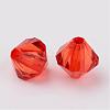 Faceted Bicone Transparent Acrylic Beads DBB4mm-84-2