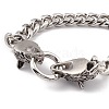 Tarnish Resistant 201 Stainless Steel Curb Chains Bracelet with Wolf Clasp for Women BJEW-E107-06P-3