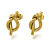 Ion Plating(IP) 304 Stainless Steel Knot Stud Earrings EJEW-C117-01G-1