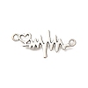 Tibetan Style Alloy Heartbeat Connector Charms PALLOY-D291-02AS-02-1