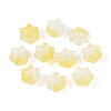 Transparent Two Tone Spray Painted Glass Bead Caps A-GLAA-Q089-002B-009-1