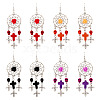 Resin & Synthetic Turquoise Dangle Earrings EJEW-TAC00014-2
