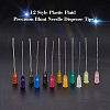 BENECREAT 48Pcs 12 Style Plastic Fluid Precision Blunt Needle Dispense Tips TOOL-BC0001-24-3