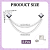 3Pcs Square Alloy Tie Clips AJEW-ME0002-89-2