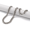 304 Stainless Steel Cuban Link Chain Necklaces for Men NJEW-B117-01G-P-2