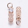 Brass Micro Pave Cubic Zirconia Pendants RB-I077-13RG-RS-2