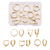 Brass Micro Pave Cubic Zirconia Hoop Earring Findings KK-PJ0001-06G-1