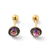 Ion Plating(IP) 2 Pairs 2 Colors Real 14K Gold Plated 304 Stainless Steel Rhinestone Stud Earrings EJEW-P258-08G-2