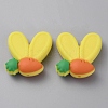Rabbit Ears with Carrot Food Grade Eco-Friendly Silicone Focal Beads SIL-SZC0003-05H-1