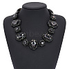 Alloy Rhinestone & Glass Oval Link Chain Necklaces for Women FS-WG2E80C-04-1