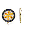 Alloy Enamel Stud Earring Findings PALLOY-N155-113-3