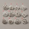 12Pcs 12 Style Rhinestone Flower Safety Pin Brooch JEWB-WH0029-25S-3