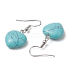 Synthetic Turquoise Heart Lariat Necklace & Dangle Earring Sets SJEW-JS01303-7
