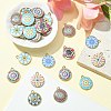 40Pcs 8 Style Alloy Printed Pendants PALLOY-SZ0001-34-4